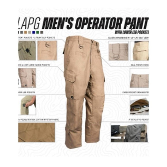 Men's LAPG (LA Police Gear) Operator Teflon Rip Stop Tactical Pants Size 38x31 - Picture 4 of 6